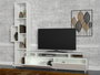 Hanah Home Mueble de TV Escandinavo Tulip Blanco con Almacenamiento y Estantería Salón